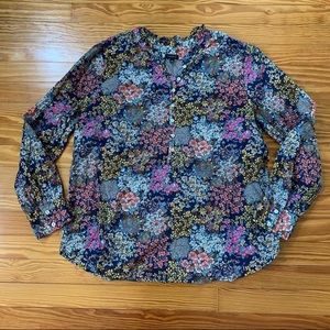 Talbots floral cotton blouse size Extra Large
